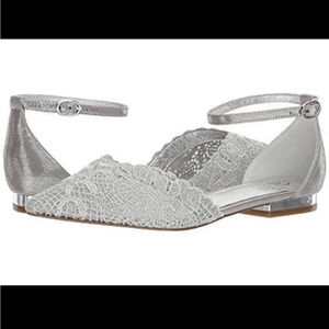 Brand new in box Adrianna Papell silver Trala 8.5 flats bride or bridesmaid